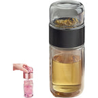 Tea Infuser Bottle Tilt-Brew Control Borosilicate Glass