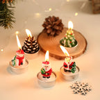 Tea Light Candle Set Wax Figurines Gift-Ready Box