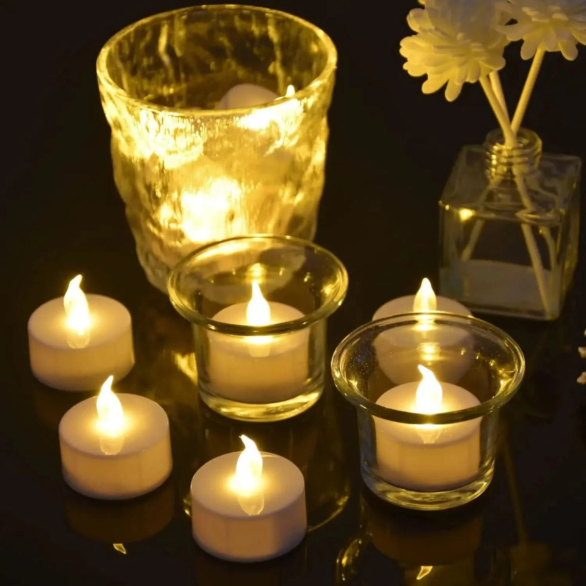 Tea Lights Flameless LED Warm Flicker Set of 6
