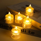 Tea Lights Warm Amber Flicker Drip-Effect Shell