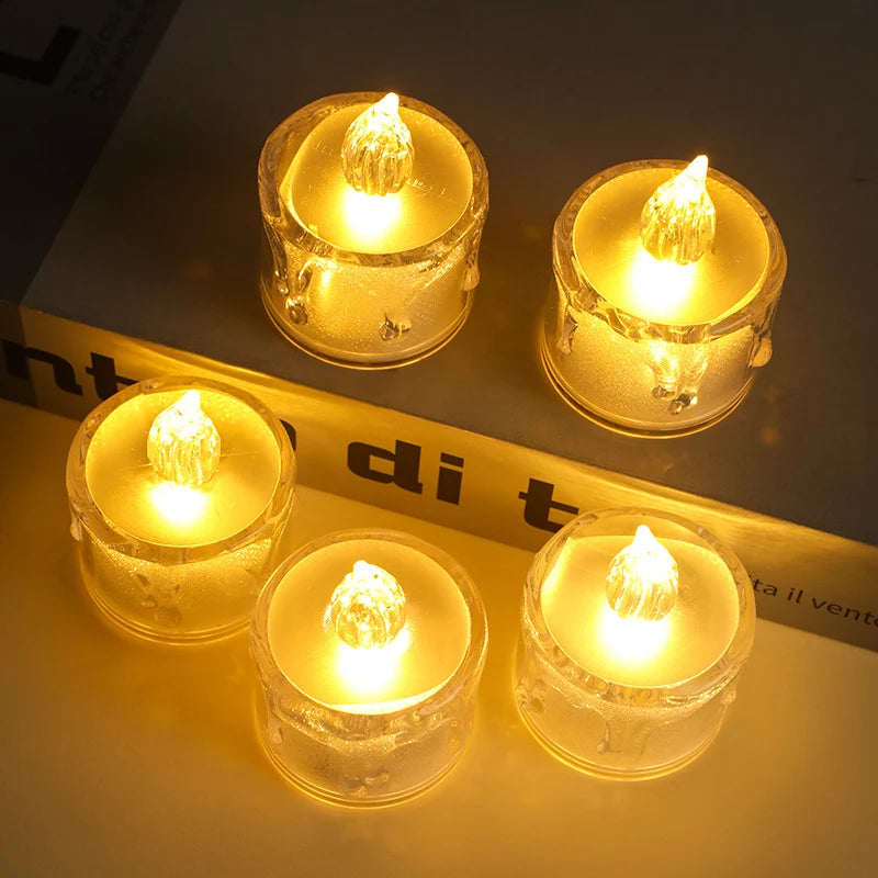 Tea Lights Warm Amber Flicker Drip-Effect Shell