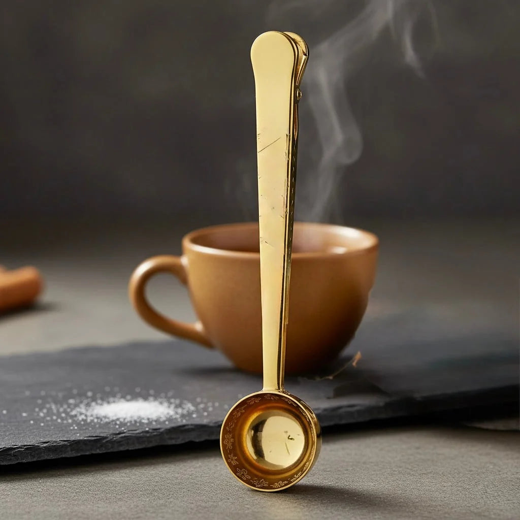 Tea Scoop Stainless Steel 1 Teaspoon Bag Clip