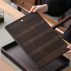Tea Serving Tray Bamboo Water Drain Reservoir
