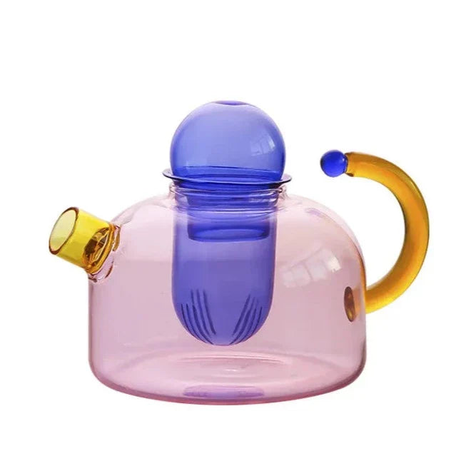 Tea Set Borosilicate Glass Colorful Dishwasher Safe