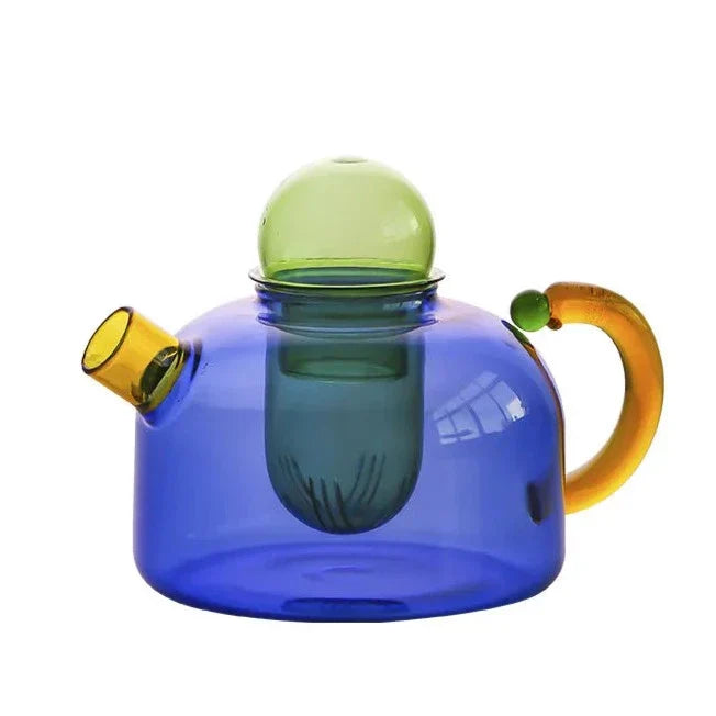 Tea Set Borosilicate Glass Colorful Dishwasher Safe