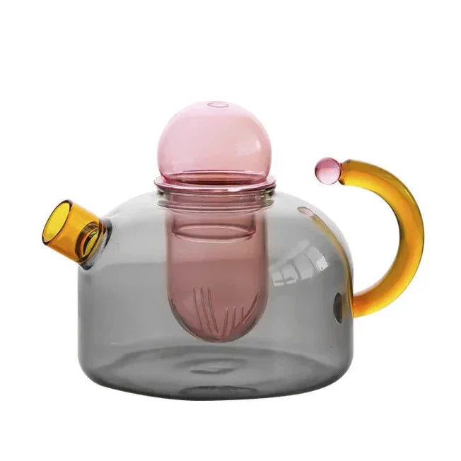 Tea Set Borosilicate Glass Colorful Dishwasher Safe