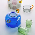 Tea Set Borosilicate Glass Colorful Dishwasher Safe
