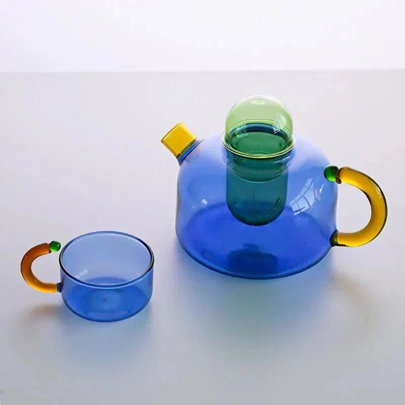 Tea Set Borosilicate Glass Teapot With Integrated Filter