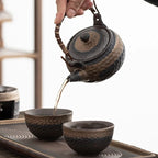 Tea Set Ceramic Rough Glaze Warmer & Tray