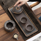 Tea Set Ceramic Rough Glaze Warmer & Tray