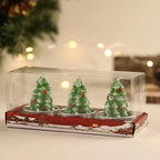Tealight Candle Set Santa Wax Figurines Gift-Ready Box