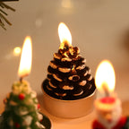 Tealight Candle Set Santa Wax Figurines Gift-Ready Box