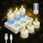 Tealight Candles Flameless LED 3D Wick Remote & Timer