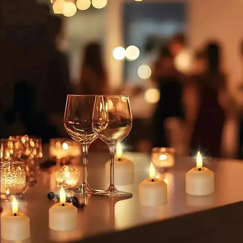 Tealight Candles Flameless LED 3D Wick Remote & Timer