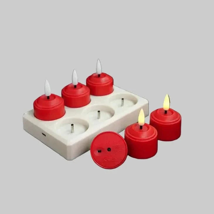 Tealight Candles Flameless LED 3D Wick Remote & Timer