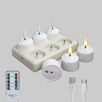 Tealight Candles Flameless LED 3D Wick Remote & Timer