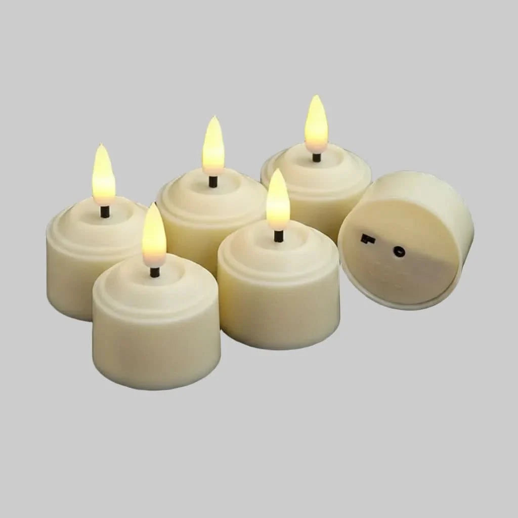 Tealight Candles Flameless LED 3D Wick Remote & Timer