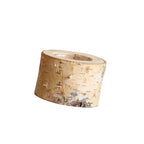 Tealight Holder Hand-Carved Birch Wood Removable Glass Insert