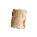 Tealight Holder Hand-Carved Birch Wood Removable Glass Insert