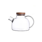 Teapot Set Borosilicate Glass Oak Tray & Tealight Warmer