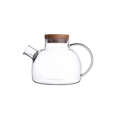 Teapot Set Borosilicate Glass Oak Tray & Tealight Warmer