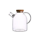 Teapot Set Borosilicate Glass Oak Tray & Tealight Warmer