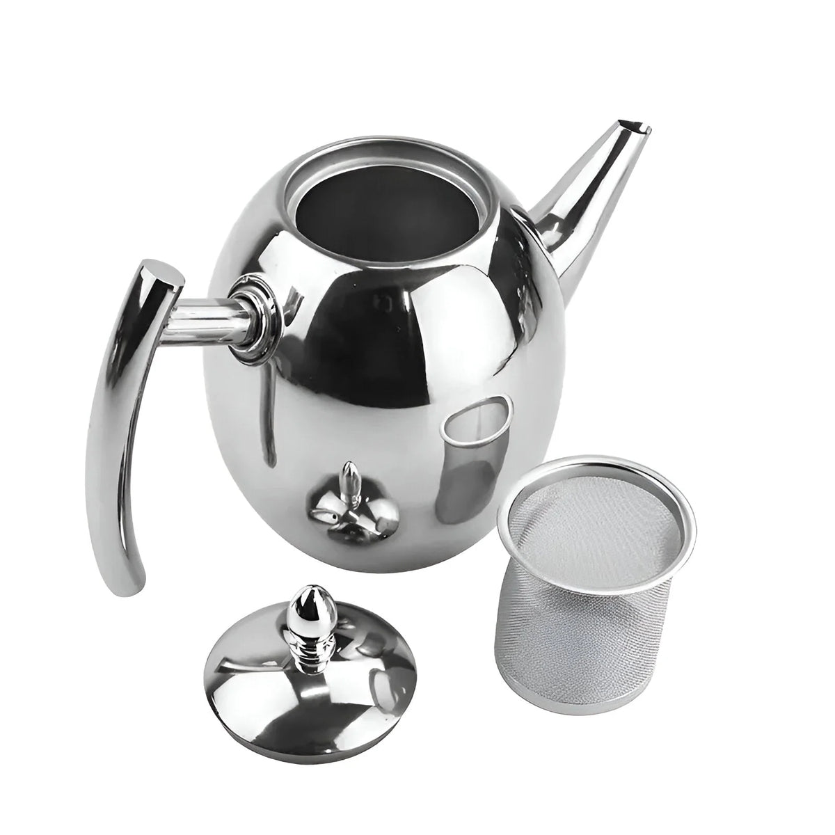 Teapot Stainless Steel Built-In Strainer & Drip-Reducing Spout