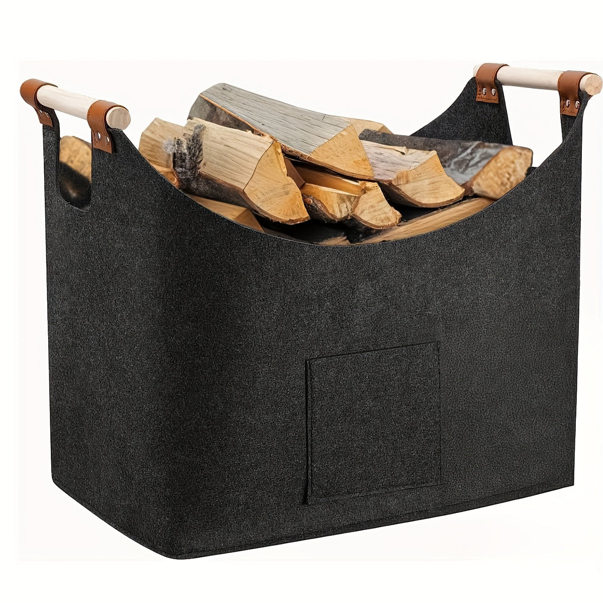 Tear-Resistant Foldable Felt Firewood Basket (55L)