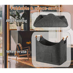 Tear-Resistant Foldable Felt Firewood Basket (55L)