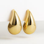 Teardrop Earrings Chunky Lightweight Stainless Steel