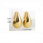 Teardrop Earrings Chunky Lightweight Stainless Steel
