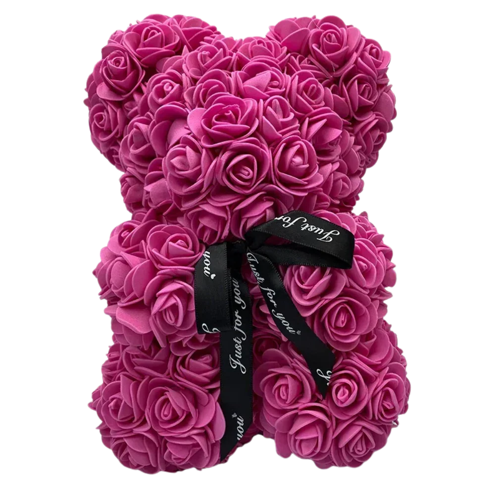 Teddy Bear Foam Roses 9.8 Inch Long-Lasting
