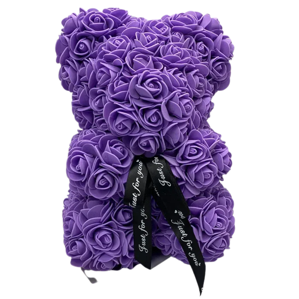 Teddy Bear Foam Roses 9.8 Inch Long-Lasting