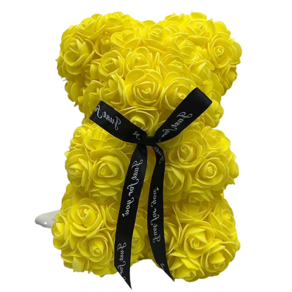 Teddy Bear Foam Roses 9.8 Inch Long-Lasting