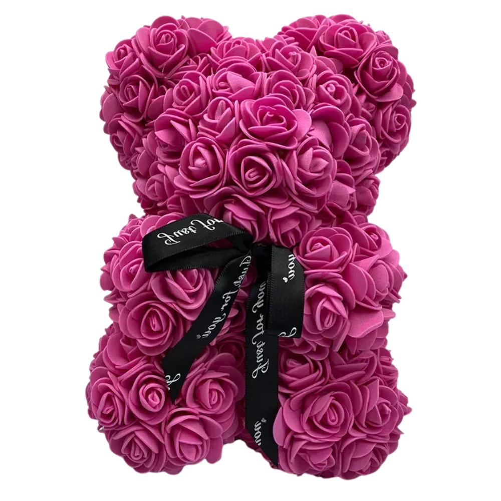 Teddy Bear Foam Roses 9.8 Inch Long-Lasting