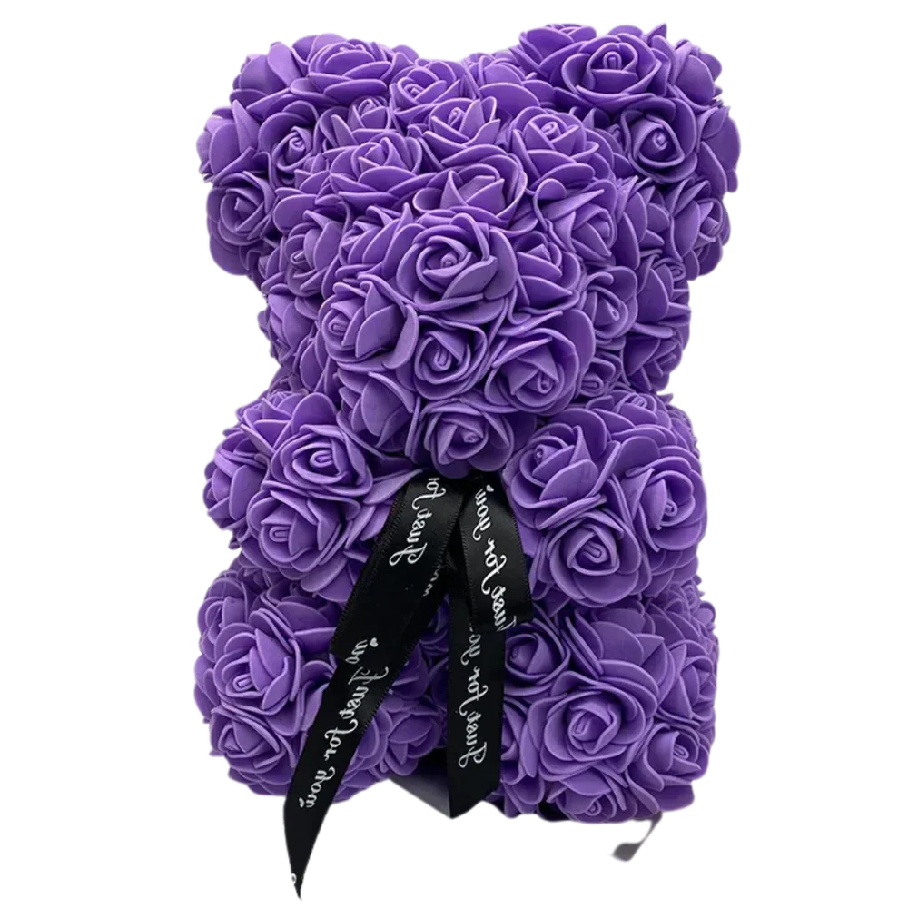 Teddy Bear Foam Roses 9.8 Inch Long-Lasting