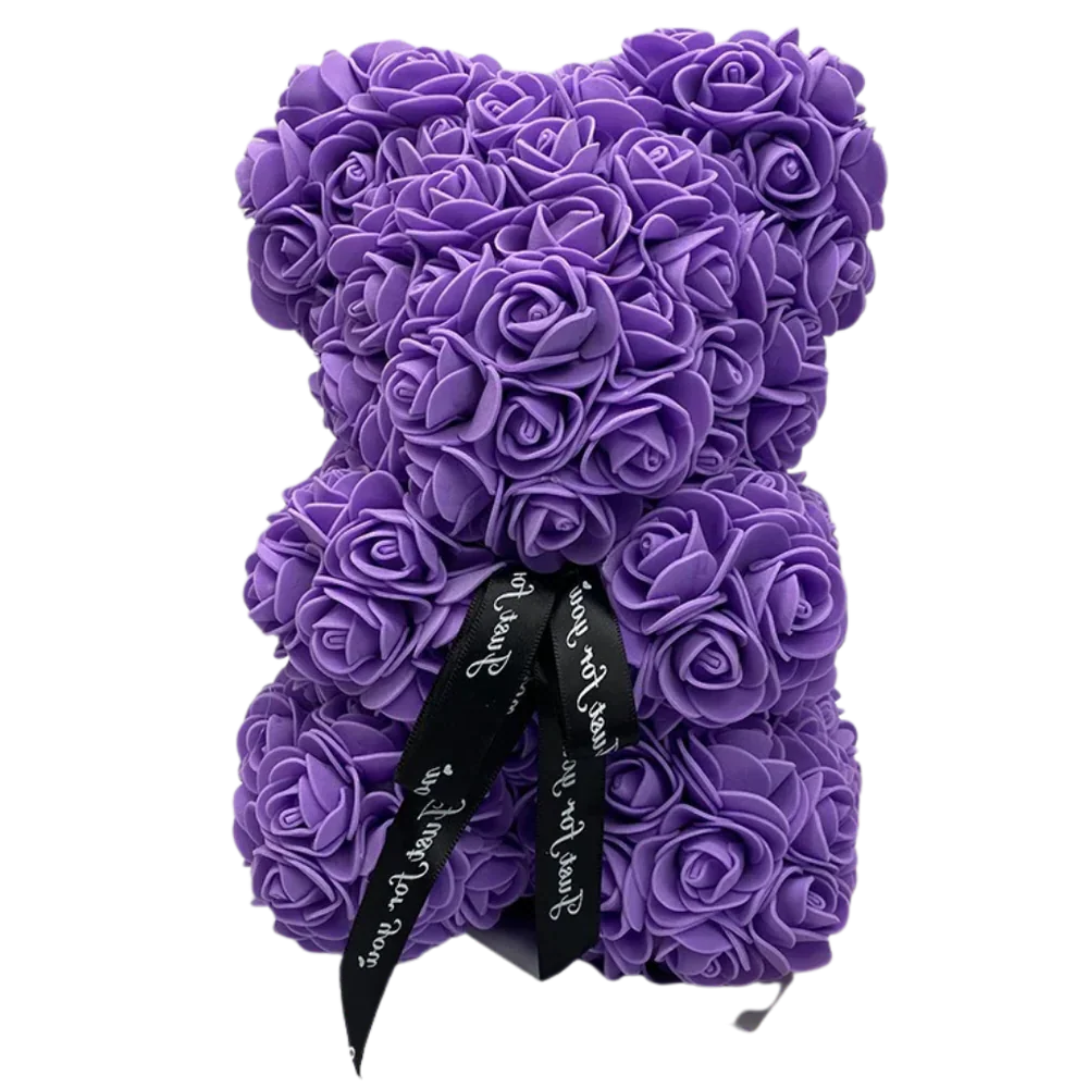 Teddy Bear Rose-Covered Dust-Resistant 9.8 Inch