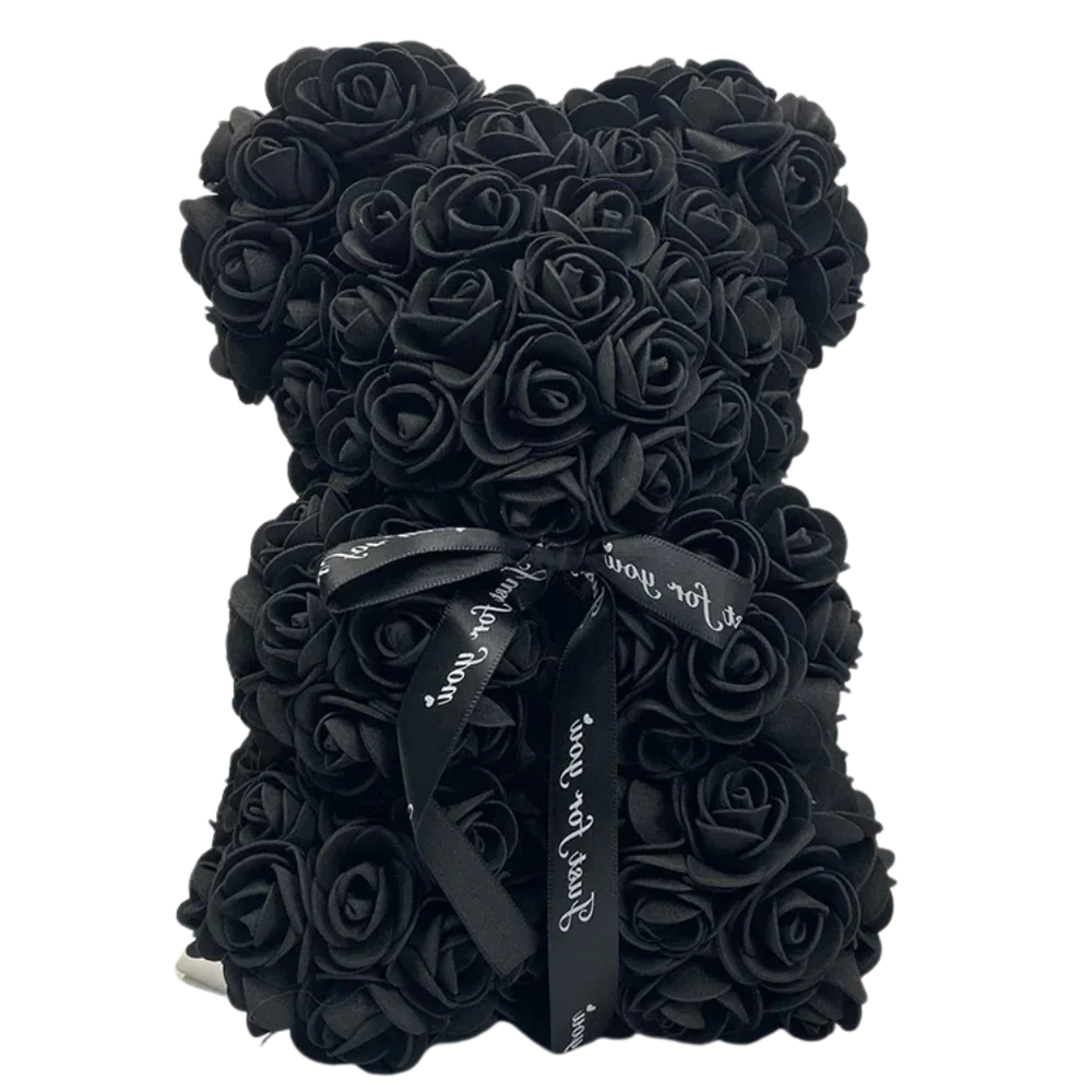 Teddy Bear Rose-Covered Dust-Resistant 9.8 Inch