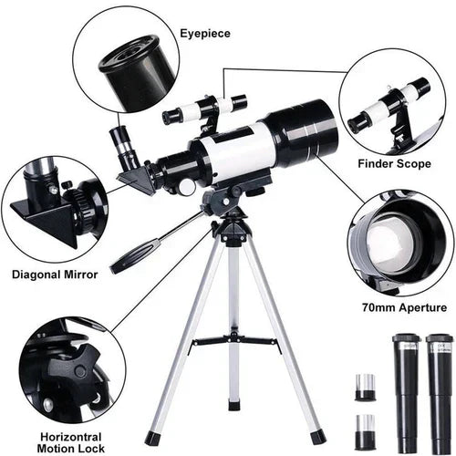 Telescope 150x Magnification Tripod & Phone Adapter
