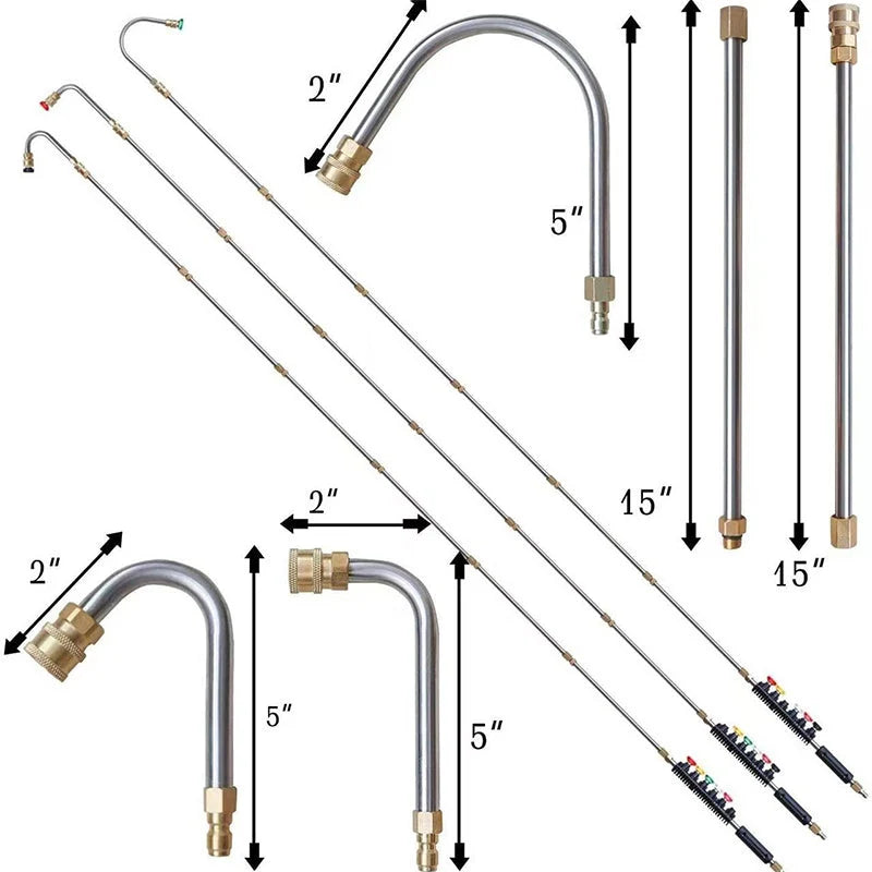 Telescopic Cleaning Pole Adjustable Brass & Stainless Steel