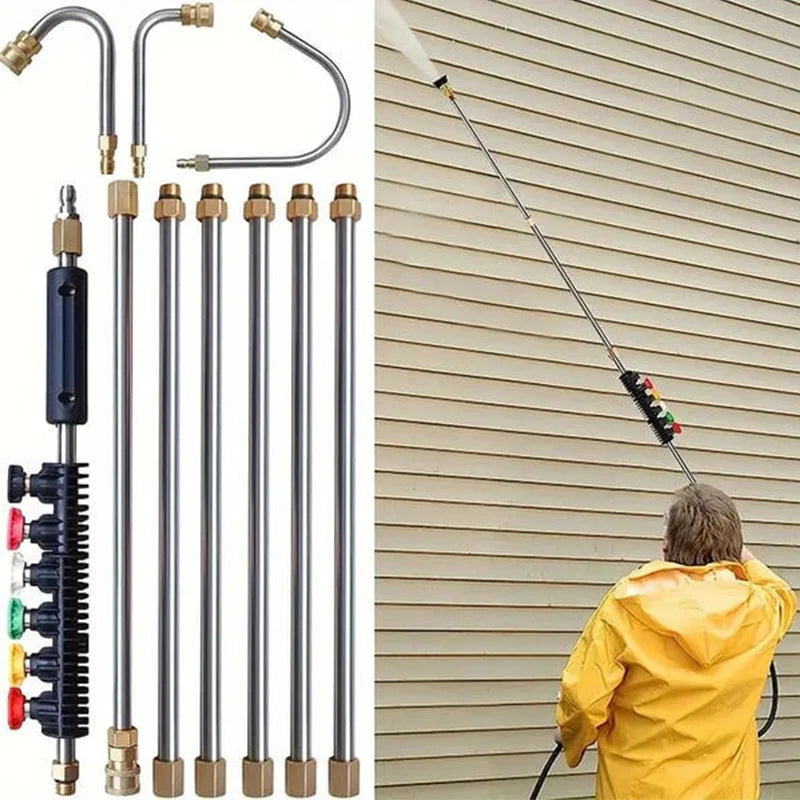 Telescopic Cleaning Pole Adjustable Brass & Stainless Steel