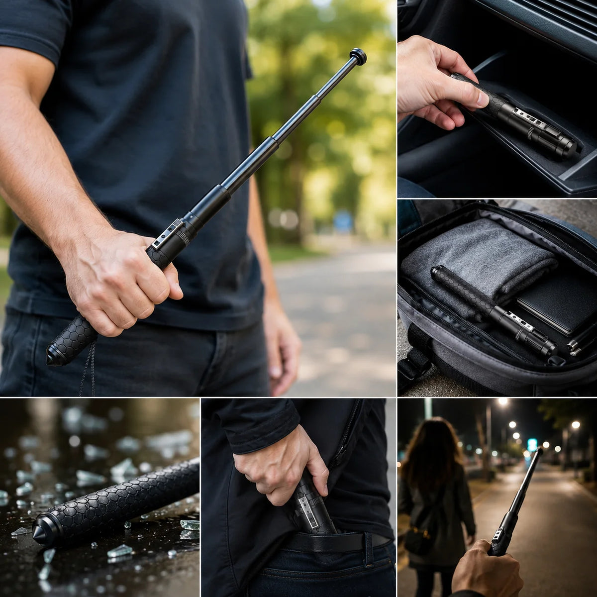 Telescopic Hiking Pole One-Click Anti-Slip Grip