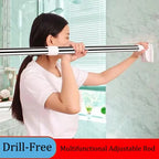 Telescopic Rod No-Drill Clamp Mount Stainless Steel
