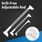 Telescopic Rod No-Drill Clamp Mount Stainless Steel