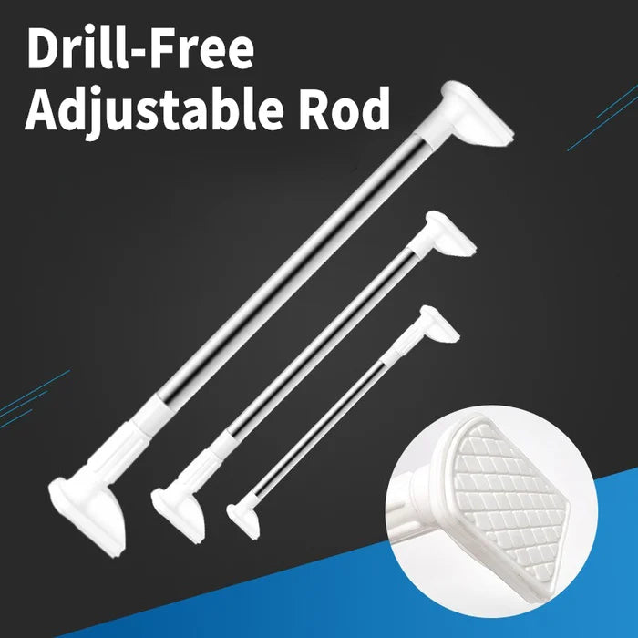 Telescopic Rod No-Drill Clamp Mount Stainless Steel