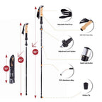 Telescopic Trekking Pole Ultralight Adjustable EVA Foam Grip