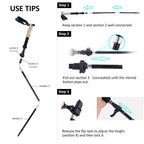 Telescopic Trekking Pole Ultralight Adjustable EVA Foam Grip