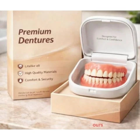 Temporary Dentures Soft Cushion Snap-In Upper & Lower Set