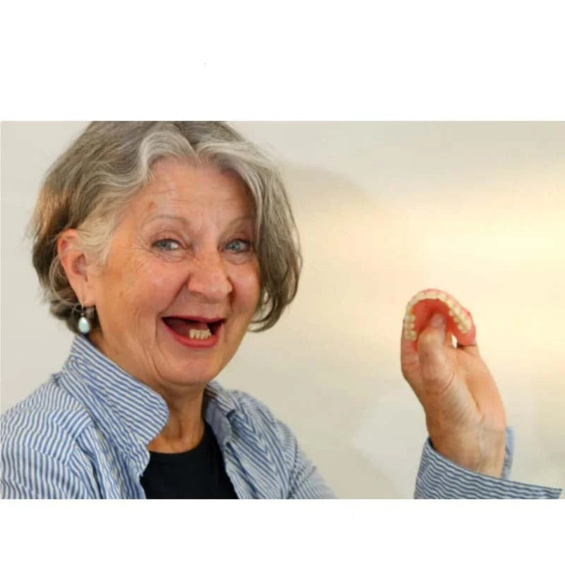 Temporary Dentures Soft Cushion Snap-In Upper & Lower Set