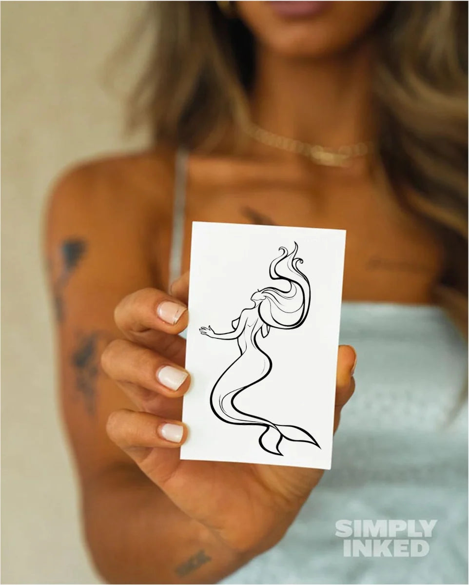 Temporary Tattoo Mermaid Design 14-Day Wear